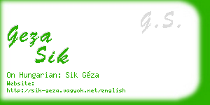 geza sik business card
